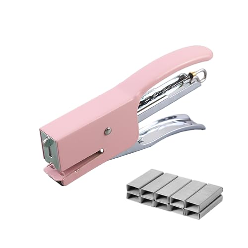 PROMISE FLOURISH Müheloses Schreibtischhefter, 25 Blatt Kapazität, Handheftgerät, ergonomisch, robust, mit 1000 Heftklammern (Rosa) von PROMISE FLOURISH