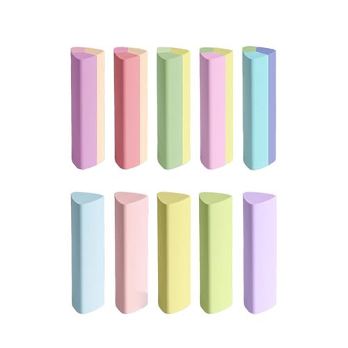 PROMISE FLOURISH Radiergummi, 10 Stück, Block-Radiergummis, ästhetisches Dreieck (Macaron bunt) von PROMISE FLOURISH