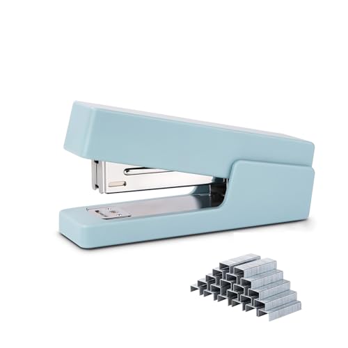 PROMISE FLOURISH Rutschfestes Heftgerät mit 1000 Heftklammern, kein Stau, Premium-Desktop-Heftgerät (blau) von PROMISE FLOURISH