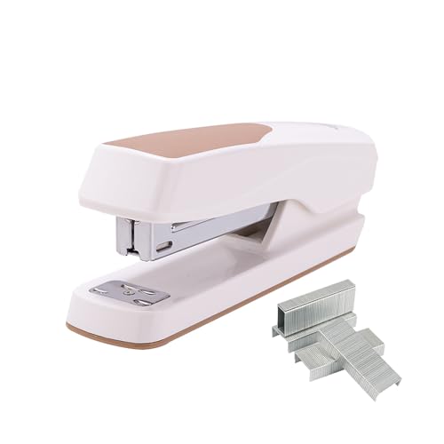 PROMISE FLOURISH Schreibtischhefter mit 100 Heftklammern, ergonomischem Heftgerät, 2 Bindemodi und 1000 Standardklammern (Weiß) von PROMISE FLOURISH