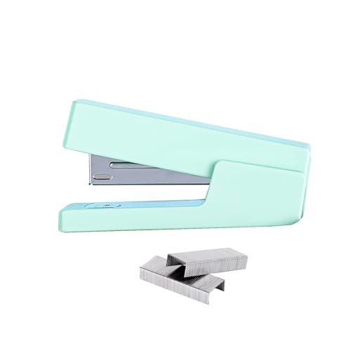 PROMISE FLOURISH Tacker für Schreibtisch, integriertes Aufbewahrungsfach, ergonomischer Hefter (grün) von PROMISE FLOURISH