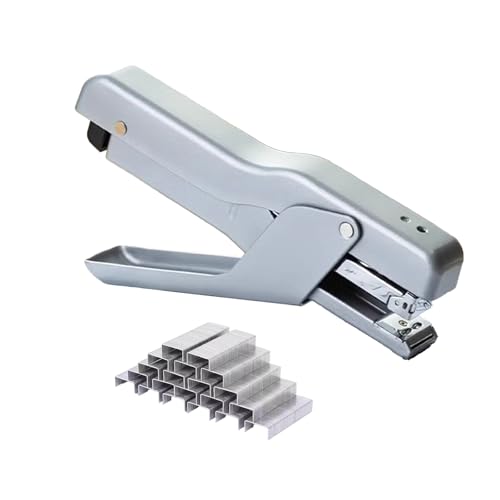 PROMISE FLOURISH Zange, müheloses Handheftgerät mit 25 Blatt Kapazität, robustes Metallhefter für Büro, Schule, Lager, handgefertigt (Silber) von PROMISE FLOURISH