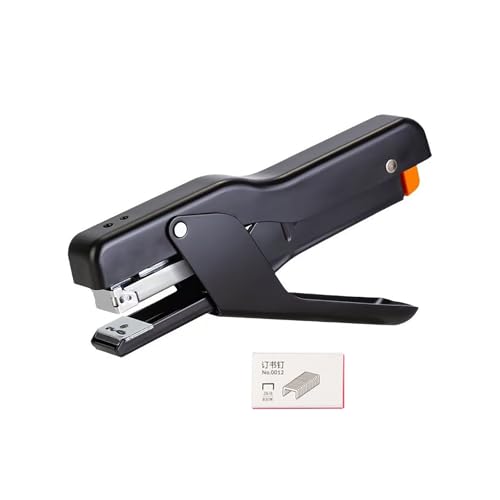 PROMISE FLOURISH Zangenhefter, arbeitssparend, Schreibtischhefter mit 25 Blatt Kapazität, robuster Metallhefter für Büro, Schule, Lager, handgefertigt (schwarz) von PROMISE FLOURISH