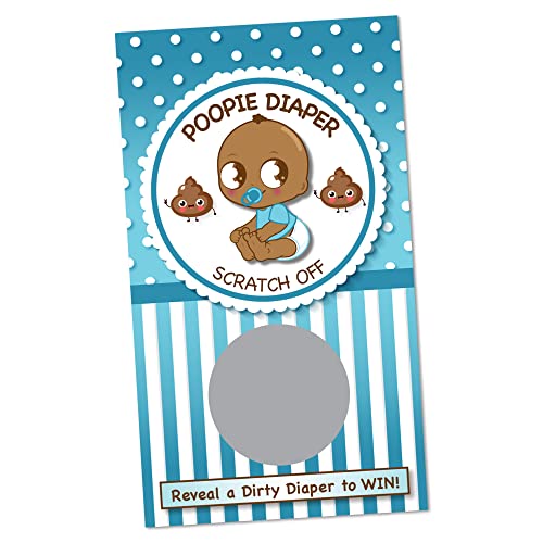 Poopie Windel Jungen Babyparty Rubbelkarten 1 – (30 Stück) – Babyparty-Spiel, Rubbeltickets – Babyparty-Tickets – Babyparty-Türpreis – Rubbeln und Gewinnen für Jungen, Babyparty von PROMO PRINTING GROUP, INC.
