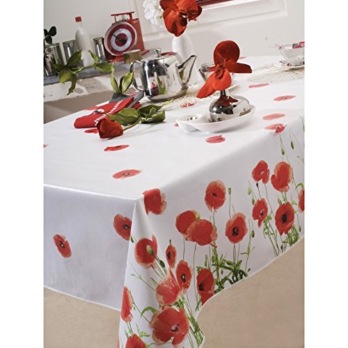 Tischdecke, Wachstuch, Ø 140 CM Poppy Red Poppy von PROMOFLASH83