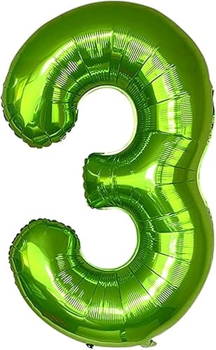 Luftballon Geburtstag 3 Jahre, Grün – 101 cm Ballon Zahl 3 Grün – Dekoration Geburtstag 3 Jahre – Dekoration Party – Fliegt dank Helium .. von PROMYSTICAL