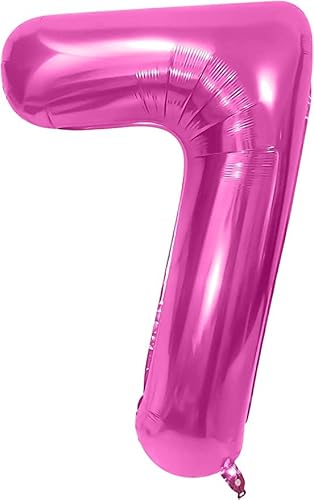 Luftballon Geburtstag 7 Jahre, Rosa – 101 cm Ballon Zahl 7 Rosa – Dekoration Geburtstag 7 Jahre – Dekoration Party – Fliegt dank Helium .. von PROMYSTICAL