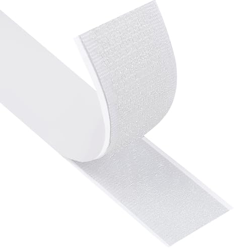 PROPOG Klettband Selbstklebend Extra Stark, 10 M Klettverschluss Selbstklebend Weiß Doppelseitige Klett Klebeband 20mm Velcro Tape Hinterlässt Keine Spuren für Heim Bürodekoration Heimwerker von PROPOG