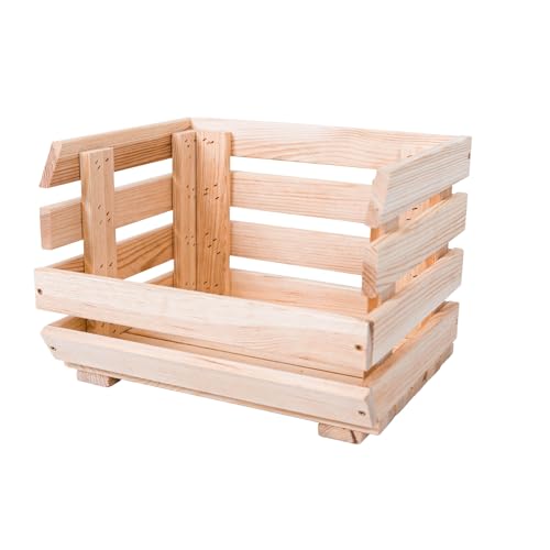 PROSBUD Holzkiste Gemüsekiste Kartoffelkiste Zum Lagern Obstkiste Holz Apfelkiste 37 x 26,5 x 30 cm Unbehandeltes Kiefernholz Naturfarbe Lima PROSBUD Holzkiste Gemüsekiste Kartoffelkiste Zum Lagern Obstkiste Holz Apfelkiste 37 x 26,5 x 30 cm Unbehandeltes Kiefernholz Naturfarbe Lima von PROSBUD