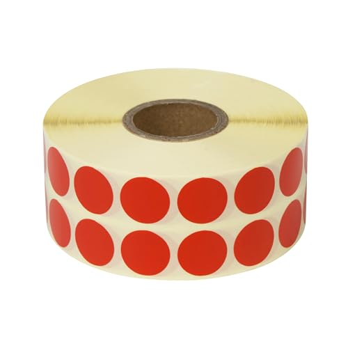 Prolac Markierungspunkte – 4000 Stück Bunte Klebepunkte auf Rolle, 15x15 - Rot von PROlac Beschriftungen