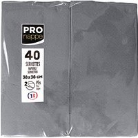 PROnappe Servietten grau 2-lagig 38,0 x 38,0 cm, 40 St. PROnappe Servietten grau 2-lagig 38,0 x 38,0 cm, 40 St. von PROnappe