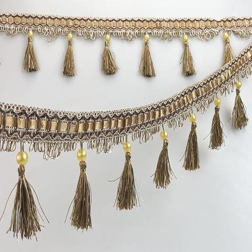 12 Yards elegante Perlenquastenfransenborte for DIY-Polsterung, Kleidungsstücke und Kissendekor(Bronze) von PRPRP