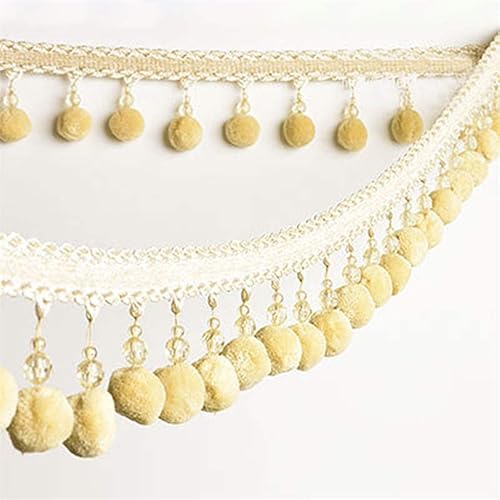 3 Meter eleganter Zopf-Quasten-Ball-Fransenband-Spitzenstoff for Heimwerkerarbeiten, Vorhänge und Tischdecken(Blu) von PRPRP