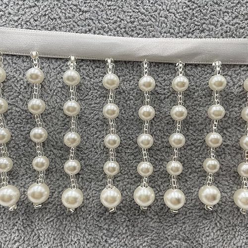 9,1 m lange Fransenborte mit Perlenquaste – elegantes Nähband for Vorhänge, Lampenschirme und Hochzeitsdekoration(Five beads.) von PRPRP