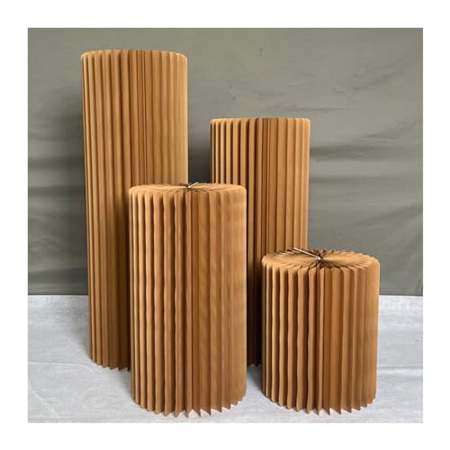 Faltbarer Papierständer, Faltbare Papiersäulen, Präsentationssockel, Hochzeitsmittelstück, römische Pappsäule, Geburtstagsparty-Dekoration(Brown) von PRPRP