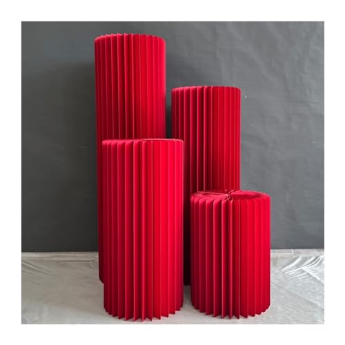 Faltbarer Papierständer, Faltbare Papiersäulen, Präsentationssockel, Hochzeitsmittelstück, römische Pappsäule, Geburtstagsparty-Dekoration(Red) von PRPRP