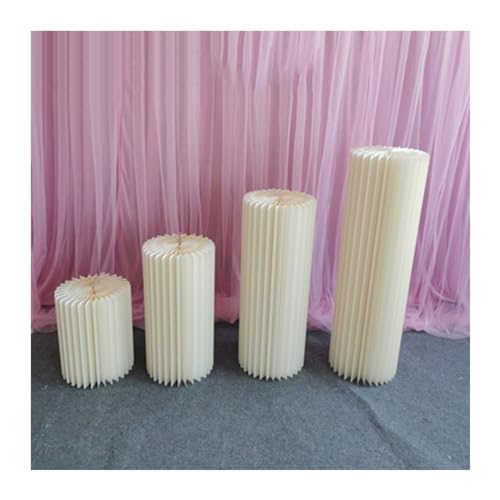 Faltbarer Papierständer, Faltbare Papiersäulen, Präsentationssockel, Hochzeitsmittelstück, römische Pappsäule, Geburtstagsparty-Dekoration(White) von PRPRP