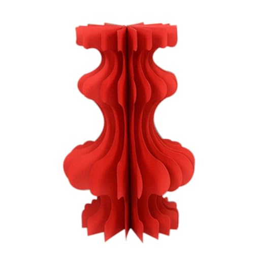 Faltbarer Papierständer, Faltbare Papiersäulen, Präsentationssockel, Ständer, Hochzeitsmittelstücke, Kartonvasen, Ständer, Party, Geburtstag, Dessert(Red,15.75x39.37in) von PRPRP