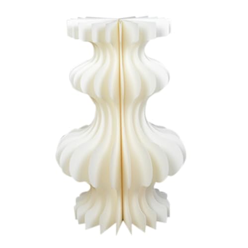 Faltbarer Papierständer, Faltbare Papiersäulen, Präsentationssockel, Ständer, Hochzeitsmittelstücke, Kartonvasen, Ständer, Party, Geburtstag, Dessert(White,11.8x23.62in) von PRPRP