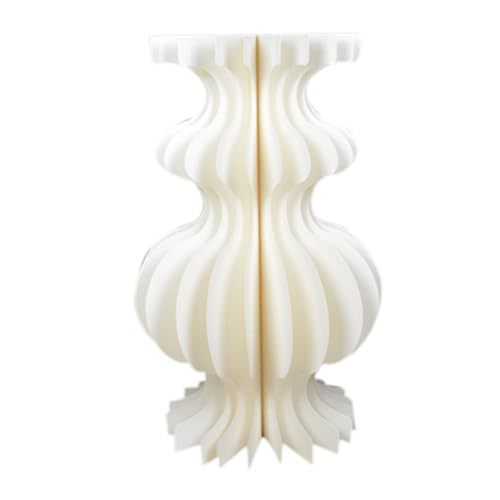 Faltbarer Papierständer, Faltbare Papiersäulen, Präsentationssockel, Ständer, Hochzeitsmittelstücke, Kartonvasen, Ständer, Party, Geburtstag, Dessert(White,15.75x31.5in) von PRPRP