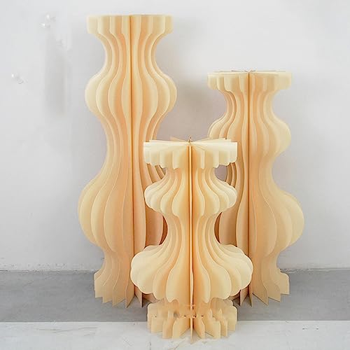 Faltbarer Papierständer, Zylinderständer, 3 Stück, faltbare Pappsäulen, Podestständer, Zylindertische, Geburtstagsdisplay, Dessert(Champagne,D 30cm3pcs set) von PRPRP
