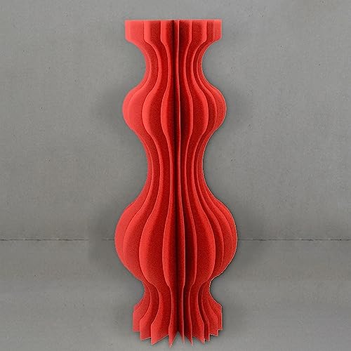 Faltbarer Papierständer, Zylinderständer, 3 Stück, faltbare Pappsäulen, Podestständer, Zylindertische, Geburtstagsdisplay, Dessert(Red,30CMx100CM) von PRPRP