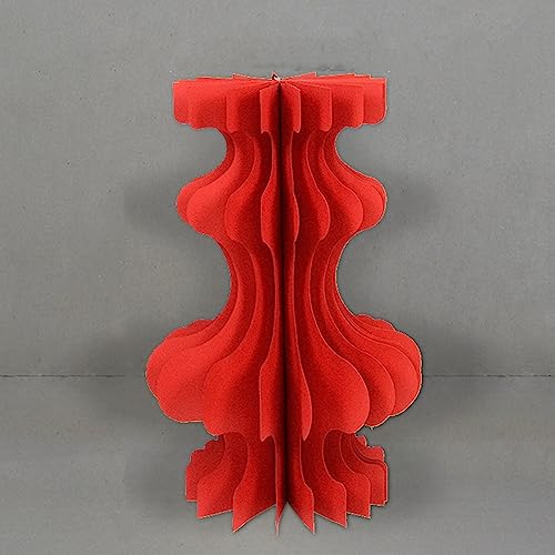 Faltbarer Papierständer, Zylinderständer, 3 Stück, faltbare Pappsäulen, Podestständer, Zylindertische, Geburtstagsdisplay, Dessert(Red,30CMx60CM) von PRPRP