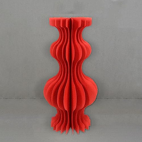 Faltbarer Papierständer, Zylinderständer, 3 Stück, faltbare Pappsäulen, Podestständer, Zylindertische, Geburtstagsdisplay, Dessert(Red,30CMx80CM) von PRPRP