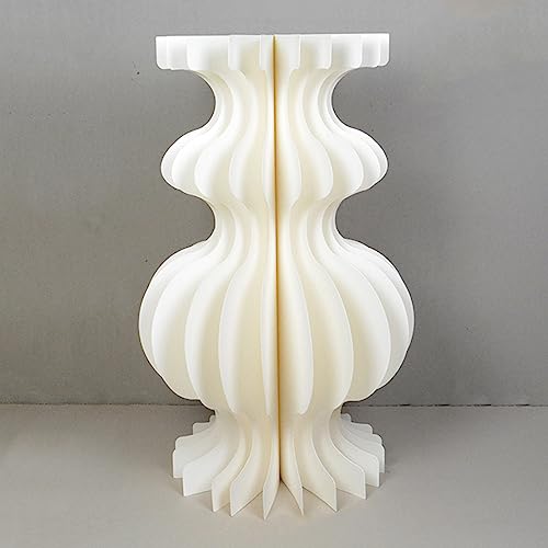 Faltbarer Papierständer, Zylinderständer, 3 Stück, faltbare Pappsäulen, Podestständer, Zylindertische, Geburtstagsdisplay, Dessert(White,30CMx80CM) von PRPRP