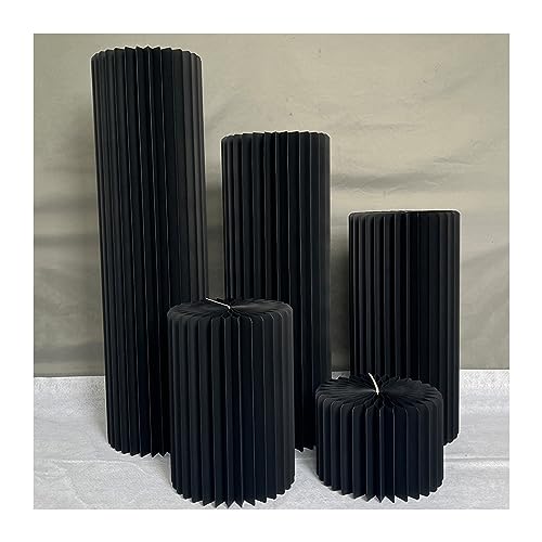 Faltbarer Papierständer, faltbare Papiersäulen, Präsentationssockel, Ständer, Tafelaufsätze, Kartonvasen, Ständer, Party-Geburtstags-Desserttisch, römische Säule(Black) von PRPRP