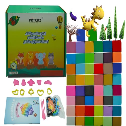 50 Farben Lufttrocknende Knete – Bunte Modelliermasse für Kinder, Selbsttrocknende Clay für DIY Kunstprojekte, Sicher & Ungiftig, Ideal für kreative Bastelideen und Modellierung – Air Clay für Kinder 50 Farben Lufttrocknende Knete – Bunte Modelliermasse für Kinder, Selbsttrocknende Clay für DIY Kunstprojekte, Sicher & Ungiftig, Ideal für kreative Bastelideen und Modellierung – Air Clay für Kinder von PRTCRZ