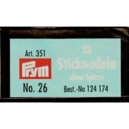 Prym 124174 Embroidery Needles, silber, No.26, 34 x 0,6 mm, 25 Stück von Prym