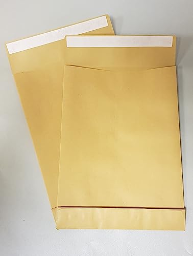 250x braune Faltentaschen DIN B4 250×353mm mit 4cm Bodenfalte und Stehboden, haftklebend ohne Fenster, 130g/m2 stark, Versandtasche mit Falte, Faltenumschlag von PS-Handelshaus