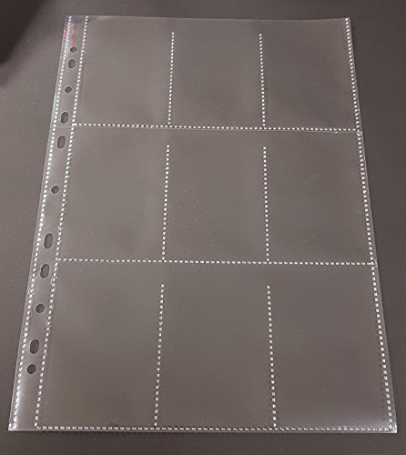 50x A4 Sammelhüllen, Prospekthüllen, Kartenhüllen, 120my dick, geteilt auf 9 Fächer (A8) recycelbar ! von PS-Handelshaus