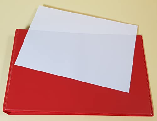 Ringbuch, Ordner ROT in A4 als QUERFORMAT mit Drahtniederhalter und Sichttasche/Einschubtasche Ringbuch, Ordner ROT in A4 als QUERFORMAT mit Drahtniederhalter und Sichttasche/Einschubtasche von PS-Handelshaus