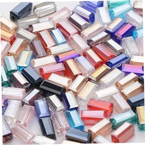 Calvas Rechteck österreichische Kristallperlen 100pcs Langquadratische Glas -Glas -Perlen für Schmuck Armband DIY - (Farbe: gemischte Farbe) 5 * 8mm Quadrat von PSFDEWT