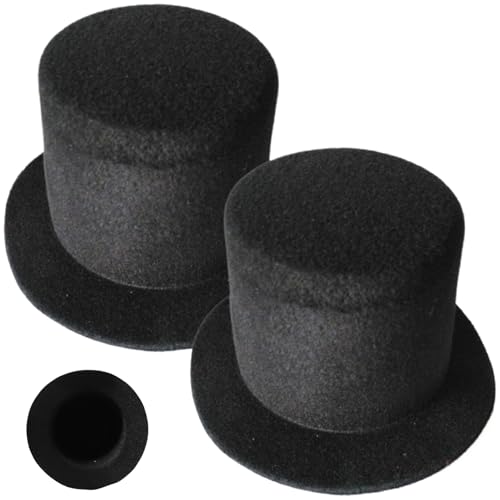 PSFDEWT Mini Top Hut 2pcs 5x3 Zoll winziger schwarzer Stoff kleine DIY-freundliche Hüte für Kunsthandwerk, Puppenhüte, Haustier-Weinflaschenstopperhat PSFDEWT Mini Top Hut 2pcs 5x3 Zoll winziger schwarzer Stoff kleine DIY-freundliche Hüte für Kunsthandwerk, Puppenhüte, Haustier-Weinflaschenstopperhat von PSFDEWT