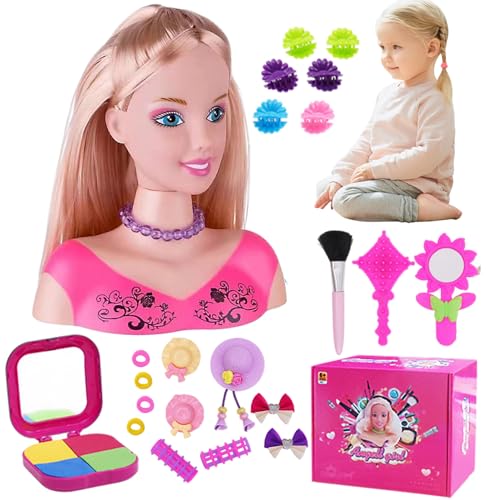 PSFDEWT Puppenkopf für Haarstyling 35pcs/Set Simuliertes Styling -Kopfpuppe für Kinder imaginativ und Make -up Lernen tun, um Spielzeug für Mädchen, Geschenke für Mädchen, Set 1 für Kinder PSFDEWT Puppenkopf für Haarstyling 35pcs/Set Simuliertes Styling -Kopfpuppe für Kinder imaginativ und Make -up Lernen tun, um Spielzeug für Mädchen, Geschenke für Mädchen, Set 1 für Kinder von PSFDEWT