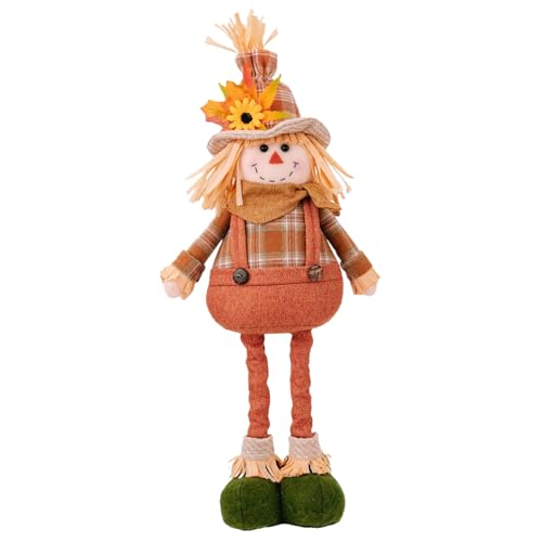 PSFDEWT -Vogelscheuche Dekorationen Stehende Vogelscheuche Puppe mit dehnbarem Bein süßes Dekor mit Kleidung und Hut für, Thanksgiving, Ernte, Maledoll PSFDEWT -Vogelscheuche Dekorationen Stehende Vogelscheuche Puppe mit dehnbarem Bein süßes Dekor mit Kleidung und Hut für, Thanksgiving, Ernte, Maledoll von PSFDEWT