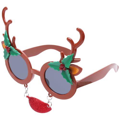 PSFDEWT Weihnachtsgläser für Erwachsene Kinder kostenlose Größe Rentiere Weihnachten Sonnenbrille Unisex Vollrahmen dekorative Party Gefälligkeiten von PSFDEWT