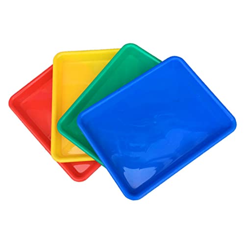 Plastikschale Kunsthandwerkskunststabelle Rechteckige Multikolor -Aufbewahrungsbox Tee 4pcs Speicherung von PSFDEWT