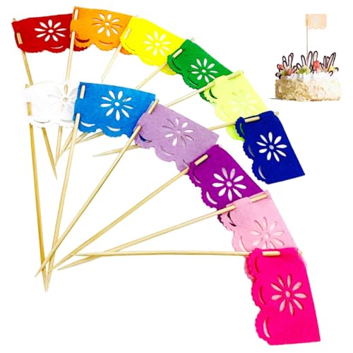 Set von 24 PCs Mini mexikanische Papiergewebe-Banner-Flaggen Dekoration, mehrfarbige Fiesta-Party-Dekorationen Mexikanischer Fiesta-Kuchen-Tope mexikanischer Themen-Party-Dekorationen, Fiesta Party D Set von 24 PCs Mini mexikanische Papiergewebe-Banner-Flaggen Dekoration, mehrfarbige Fiesta-Party-Dekorationen Mexikanischer Fiesta-Kuchen-Tope mexikanischer Themen-Party-Dekorationen, Fiesta Party D von PSFDEWT