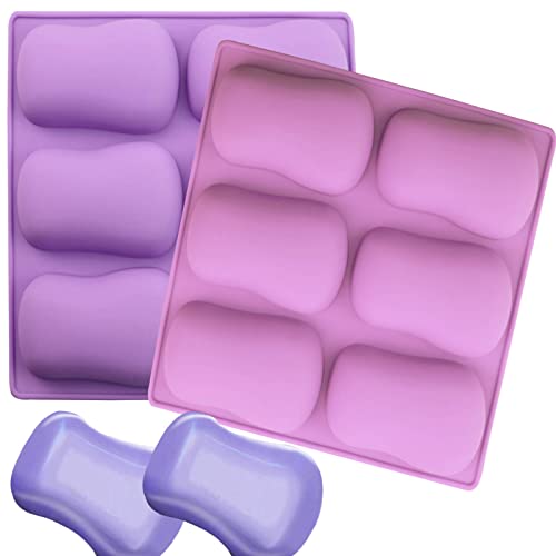 2 Stück ovale Silikon-Seifenformen, 6 Mulden, Seifenformen für die Seifenherstellung, Silikonformen für Seife, Badekugeln, Dusche, Dampfgarer, Lotionsriegel 2 Stück ovale Silikon-Seifenformen, 6 Mulden, Seifenformen für die Seifenherstellung, Silikonformen für Seife, Badekugeln, Dusche, Dampfgarer, Lotionsriegel von PSKJATIN