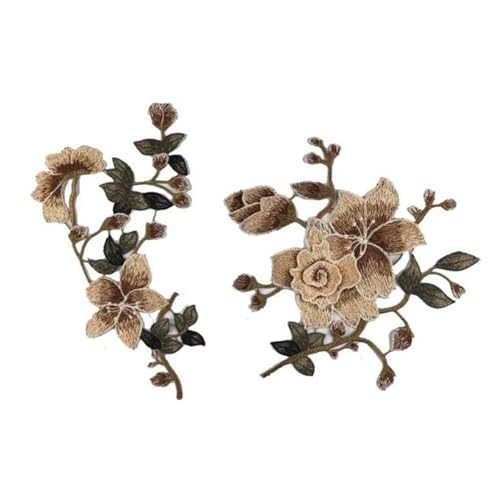 1 Set braune, mit Blumen bestickte Aufnäher zur Reparatur 1 Set braune, mit Blumen bestickte Aufnäher zur Reparatur von PSNKLMM