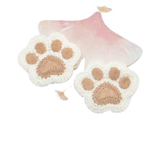 10 Stück Cartoon Bärentatze Wolle Applikation for DIY Kleidung Hut Schuhe Nähen Patches Kopfbedeckung Haarschleife Clips Dekor Zubehör(Beige L) von PSNKLMM