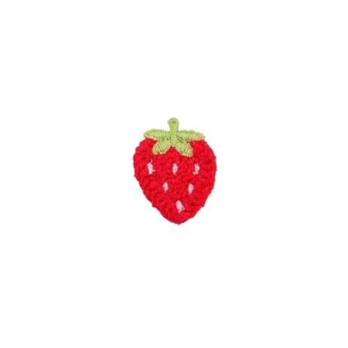 10 Stück bestickte Stoffaufkleber, Cartoon-Frucht-Serie, kleine gestrickte Haar-Accessoires, Kleidung, Erdbeer-Patches, handgenäht, DIY(4) von PSNKLMM