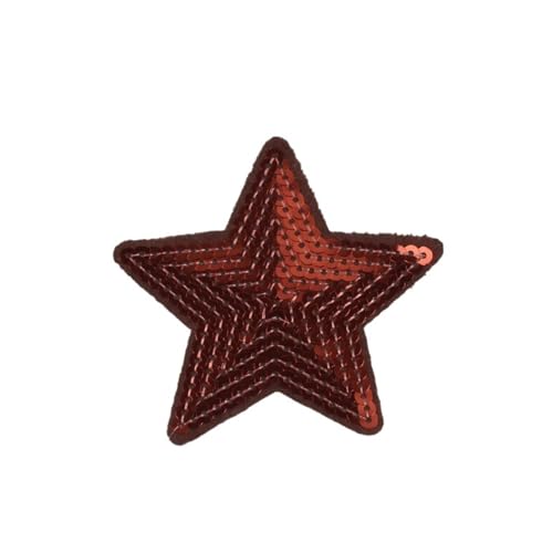 10 Stück große Pailletten-Stern-Aufnäher, Stickerei, glitzernde Stoff-Applikationen, DIY, Patchwork, Basteln, Nähen, Jeans, Mäntel, Abzeichen, Anzüge(Brown) von PSNKLMM