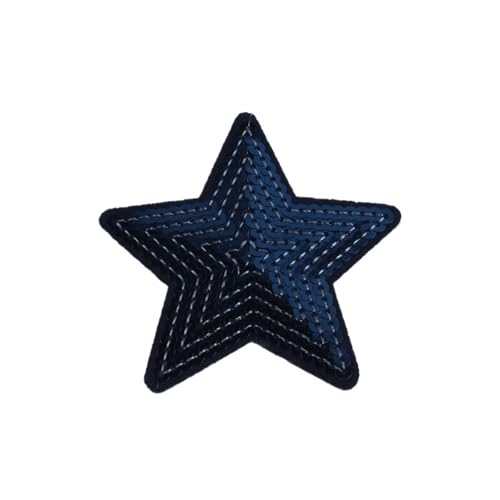 10 Stück große Pailletten-Stern-Aufnäher, Stickerei, glitzernde Stoff-Applikationen, DIY, Patchwork, Basteln, Nähen, Jeans, Mäntel, Abzeichen, Anzüge(Dark Blue) von PSNKLMM