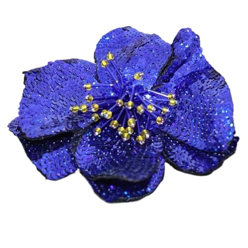 11 cm zwei Schichten bunte Pailletten Aufkleber Blumen Patch Nähen auf Kleidung Dekoration Designer Applikation(Color 1) von PSNKLMM