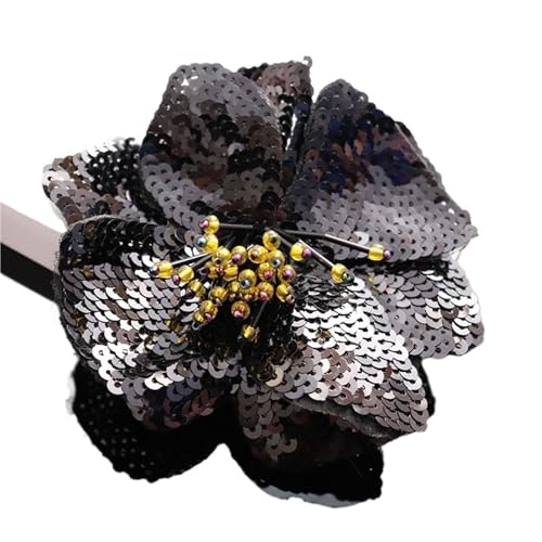 11 cm zwei Schichten bunte Pailletten Aufkleber Blumen Patch Nähen auf Kleidung Dekoration Designer Applikation(Color 4) von PSNKLMM